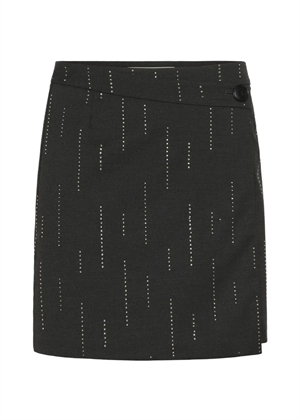 Adira mw wrap skirt Dark Grey Melange Gestuz 
